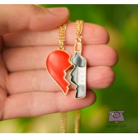 Кулон парный  "Wine. Heart". Цвет золото. Цена за 1 пару